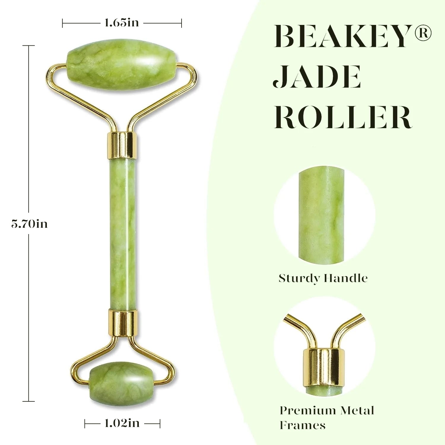 Jade Roller & Gua Sha, Natural Jade Face Roller Gua Sha Tool Facial Skin Care Massager, Green