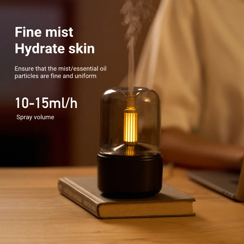 Candlelight Fire Flame Aromatherapy Essential Oil Diffuser for Home Room Fragrance Ultrasonic Air Humidifier USB Aroma Diffuser