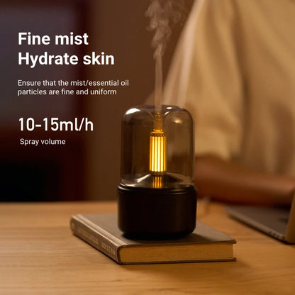 Candlelight Fire Flame Aromatherapy Essential Oil Diffuser for Home Room Fragrance Ultrasonic Air Humidifier USB Aroma Diffuser